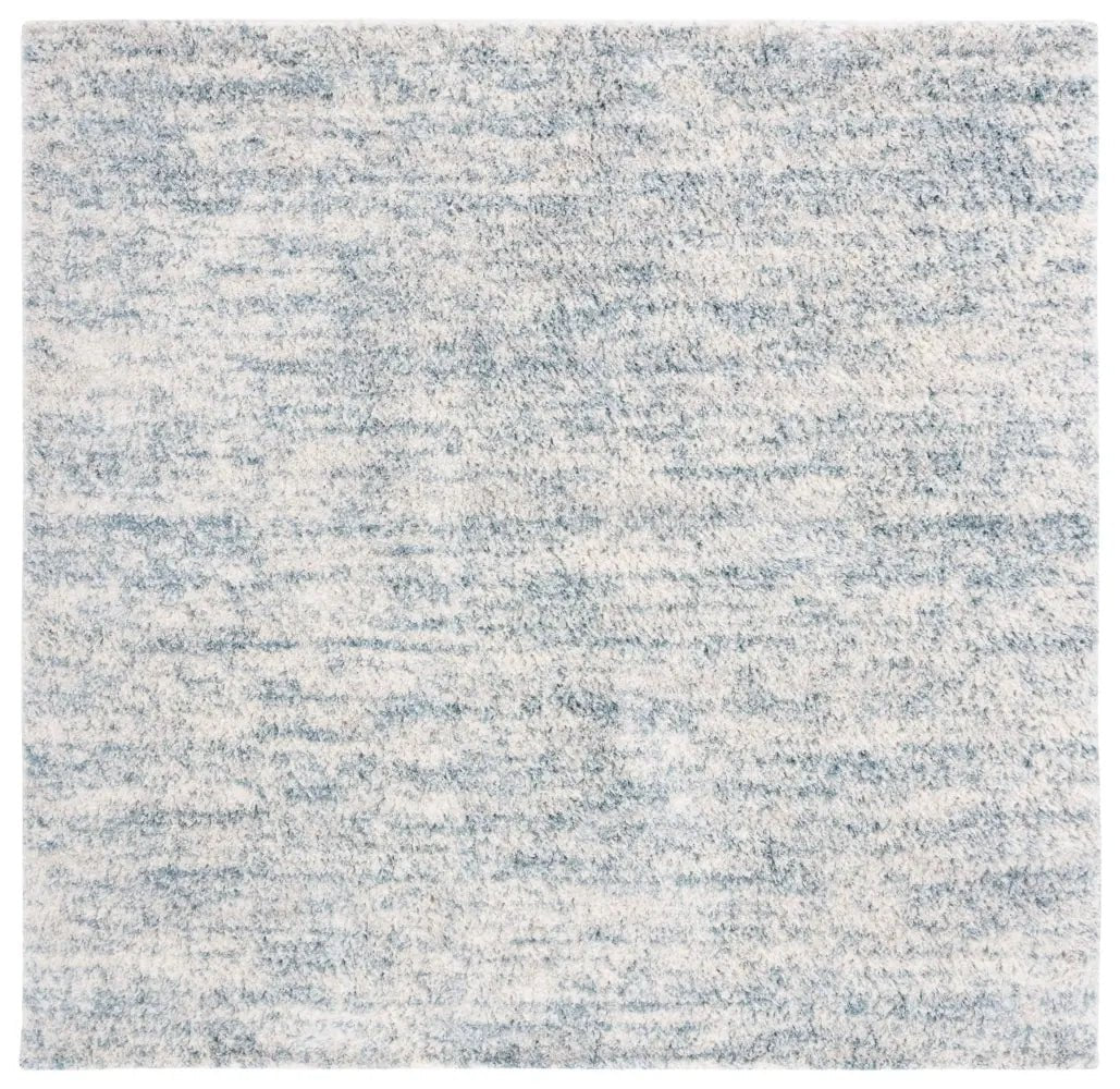 Safavieh Berber Shag 7'-0" x 7'-0" Rug in Ivory / Light Aqua