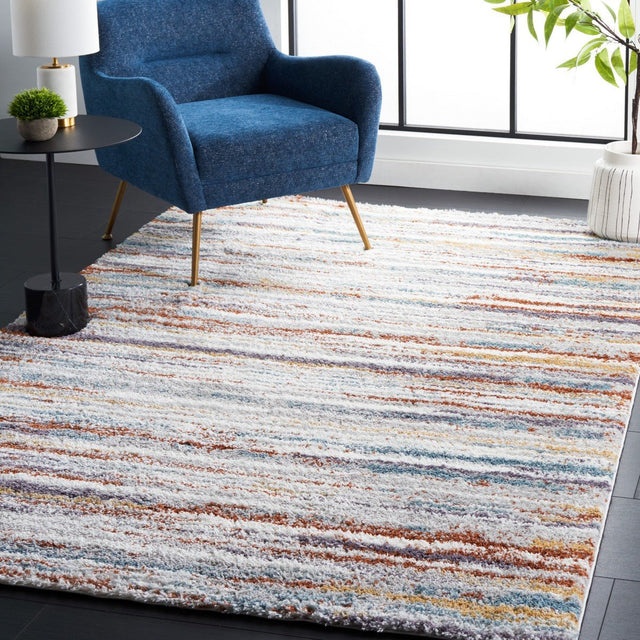 Safavieh Berber Shag Ber565A Blue Rust/Ivory Rug.