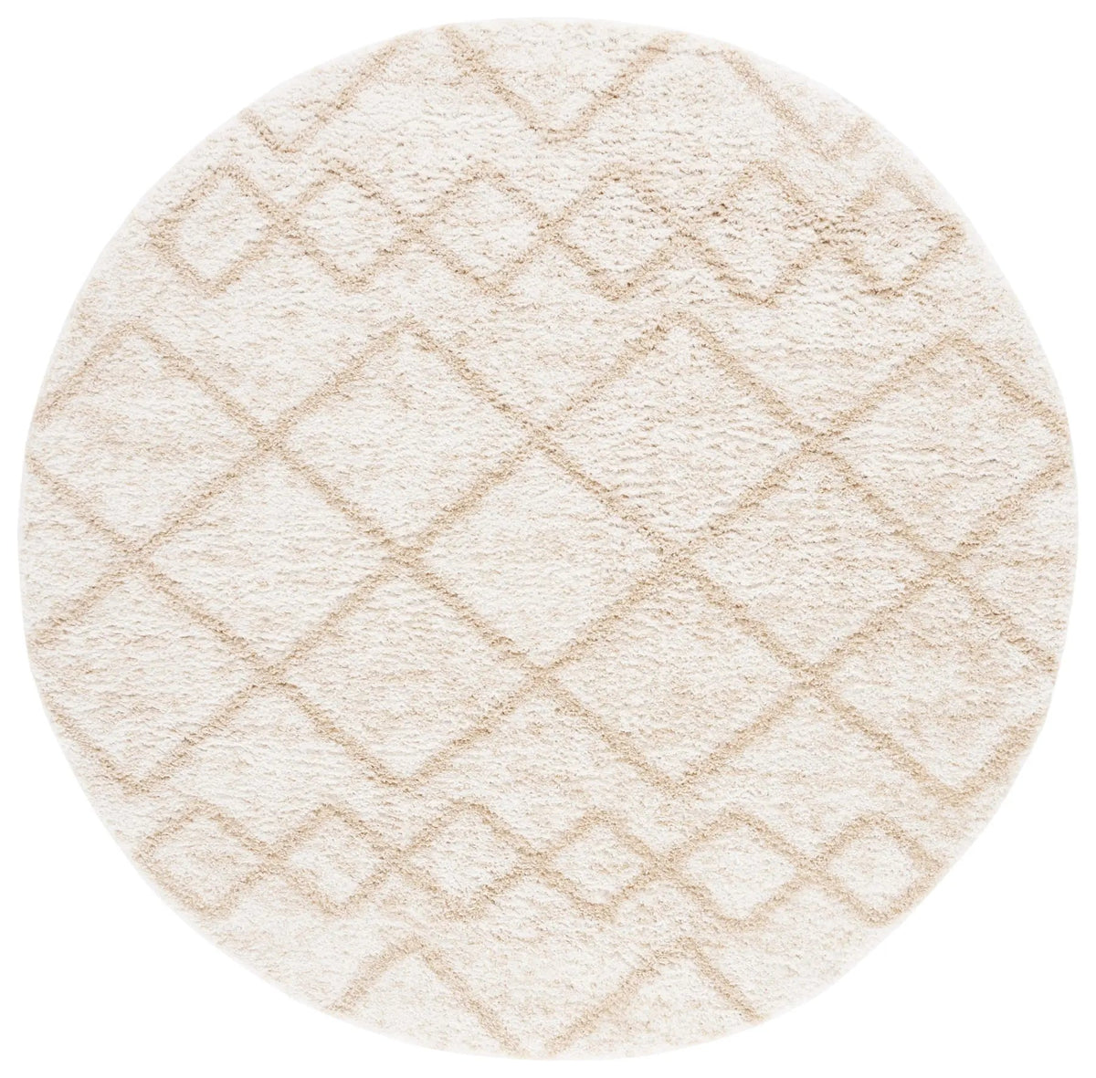 Safavieh Berber Shag 7'-0" x 7'-0" Rug in Ivory / Beige