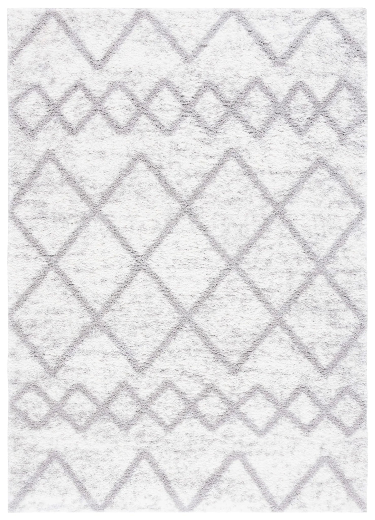 Safavieh Berber Shag 4'-5" x 6'-5" Rug in Ivory / Grey