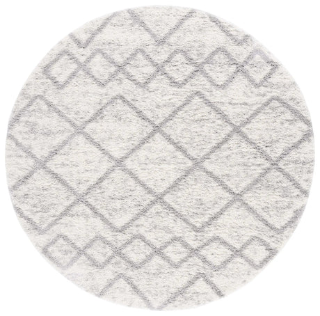 Safavieh Berber Shag 7'-0" x 7'-0" Rug in Ivory / Grey