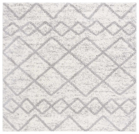 Safavieh Berber Shag 7'-0" x 7'-0" Rug in Ivory / Grey