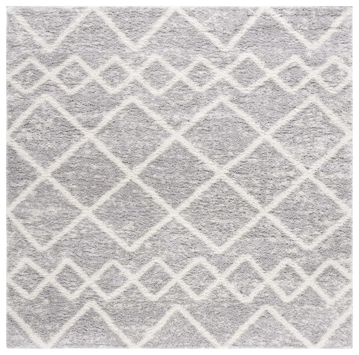 Safavieh Berber Shag 7'-0" x 7'-0" Rug in Grey / Ivory