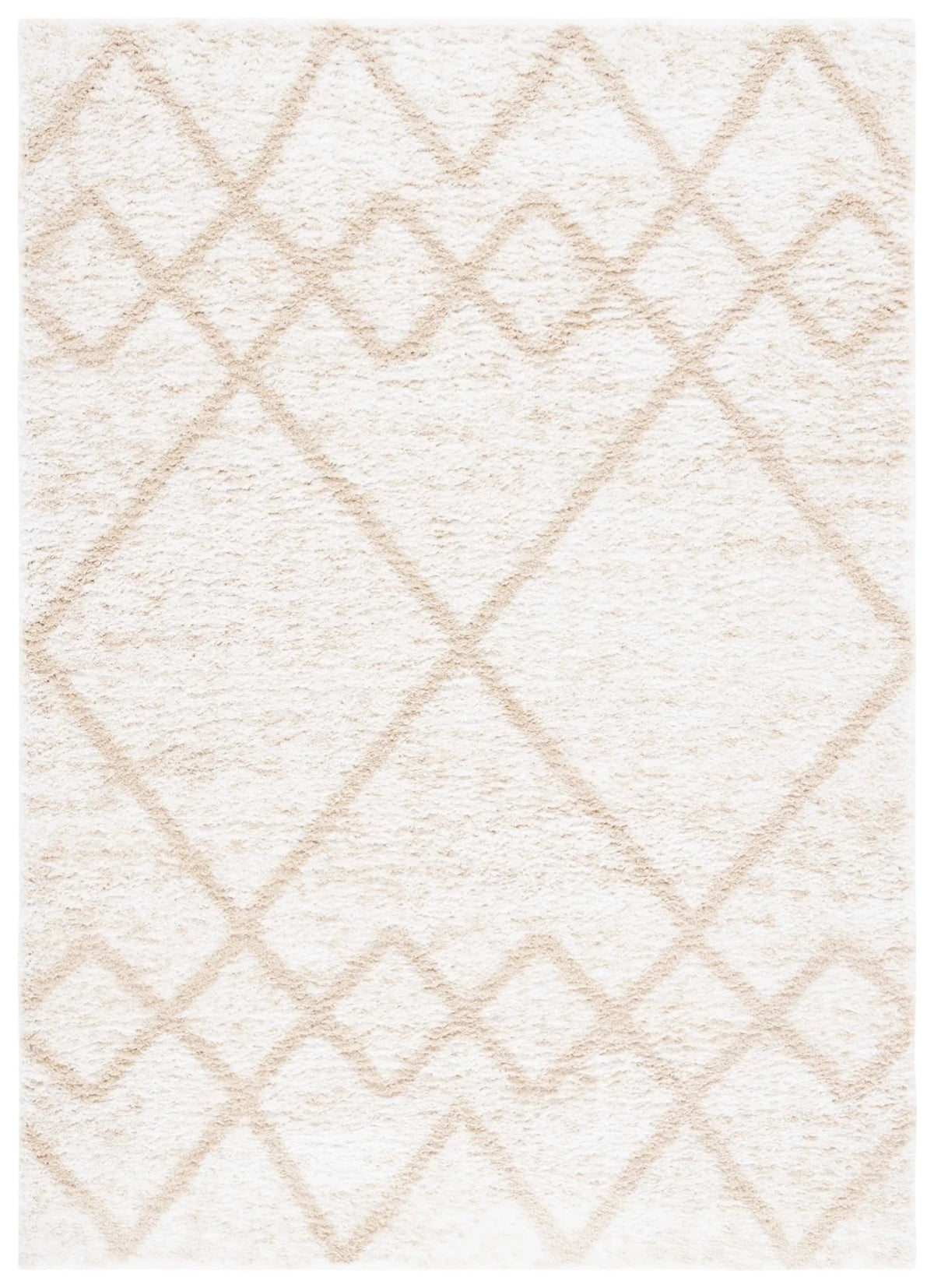 Safavieh Berber Shag 4'-5" x 6'-5" Rug in Ivory / Beige