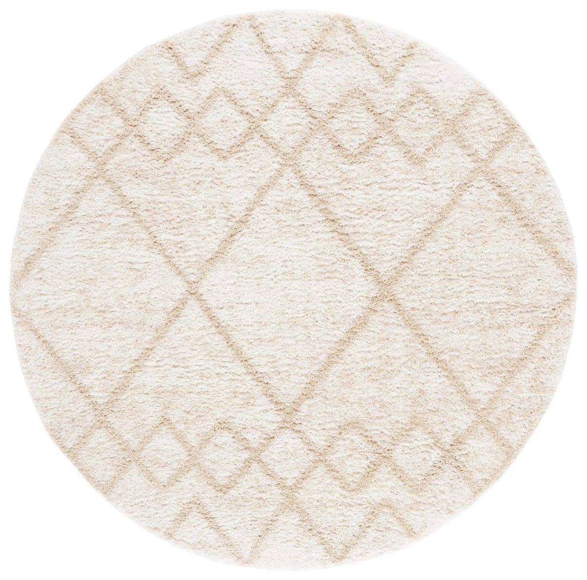 Safavieh Berber Shag 7'-0" x 7'-0" Rug in Ivory / Beige