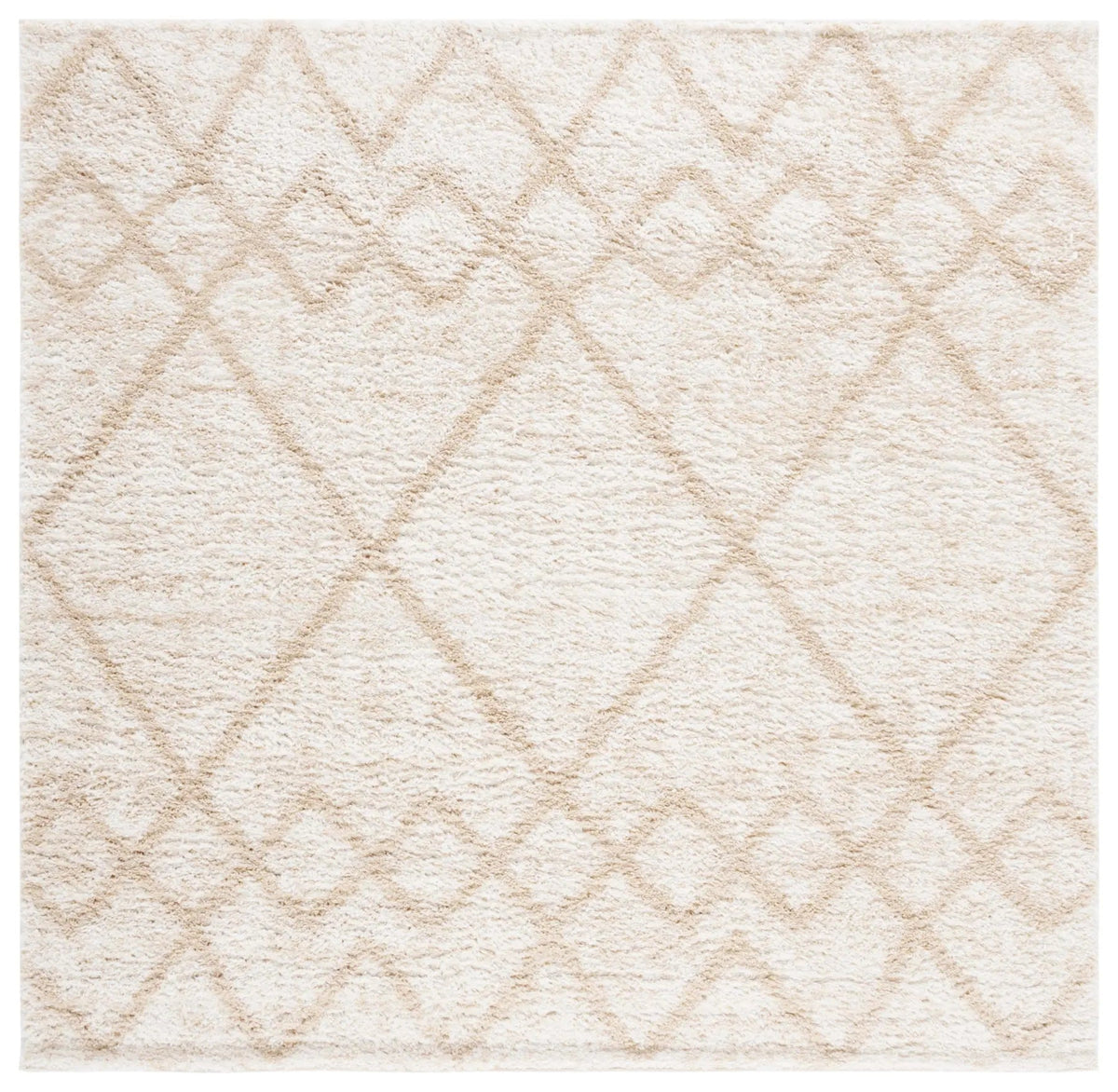 Safavieh Berber Shag 7'-0" x 7'-0" Rug in Ivory / Beige