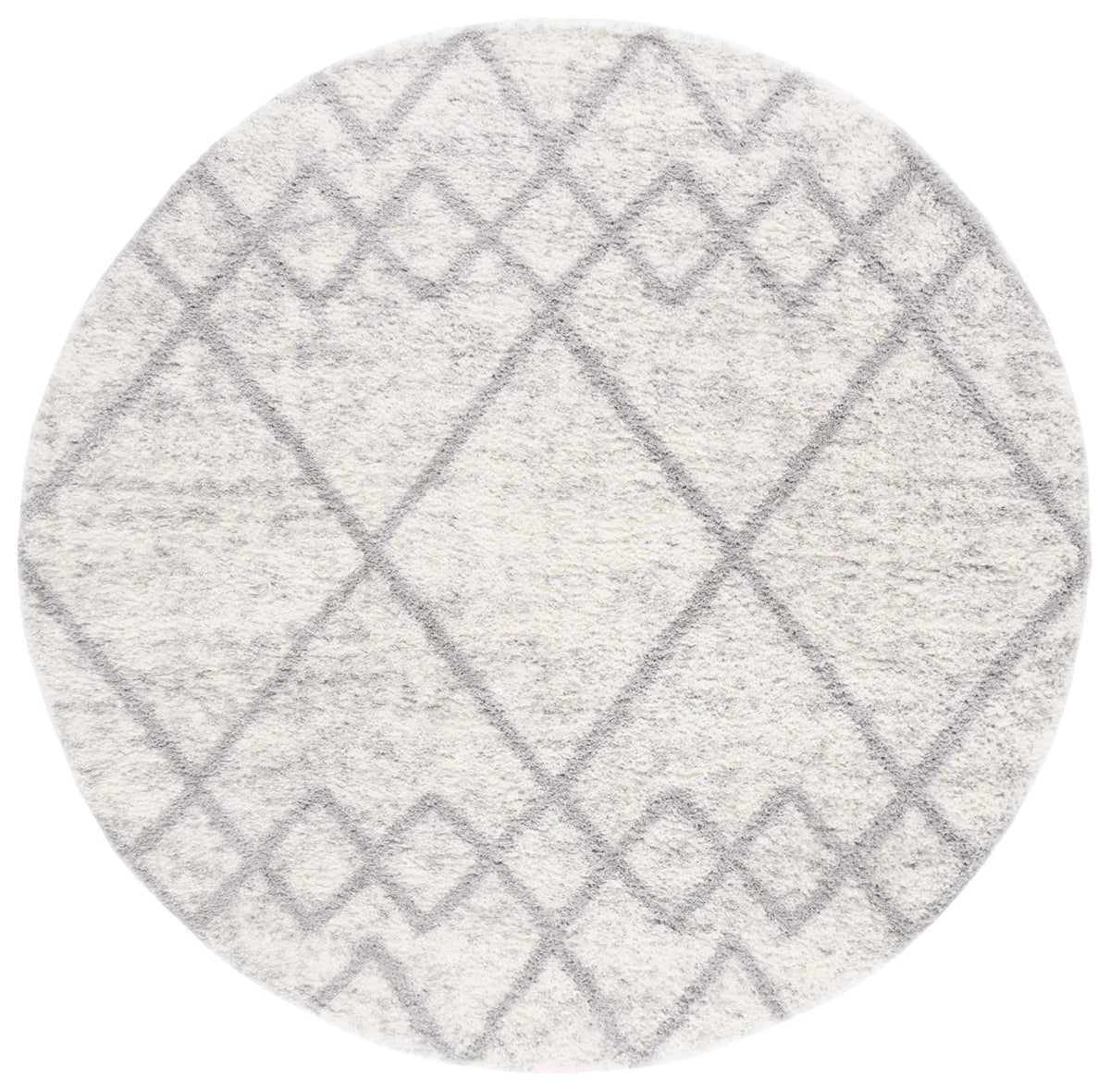 Safavieh Berber Shag 7'-0" x 7'-0" Rug in Grey / Ivory