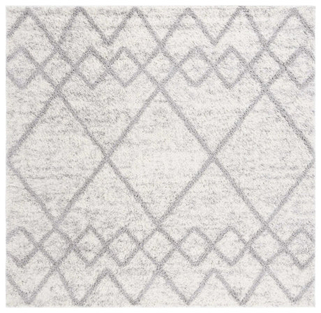 Safavieh Berber Shag 7'-0" x 7'-0" Rug in Grey / Ivory