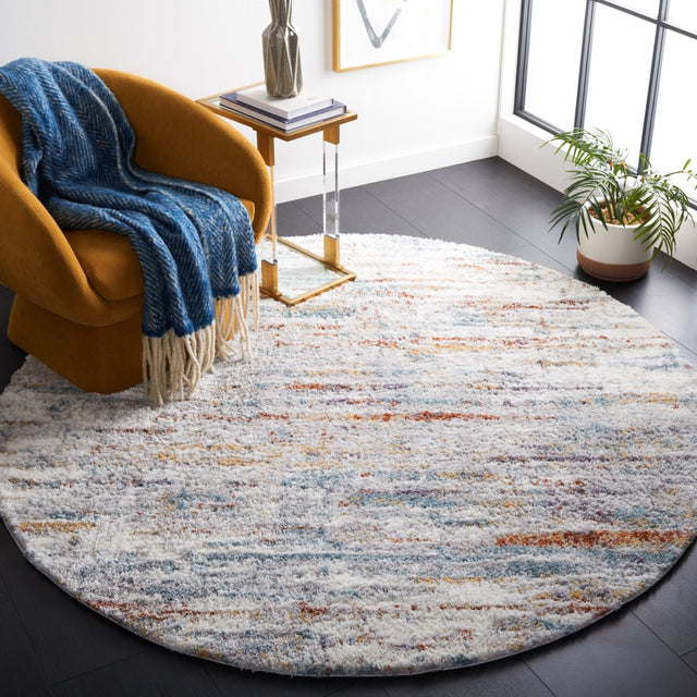 Safavieh Berber Shag Ber577A Blue Rust/Ivory Rug.