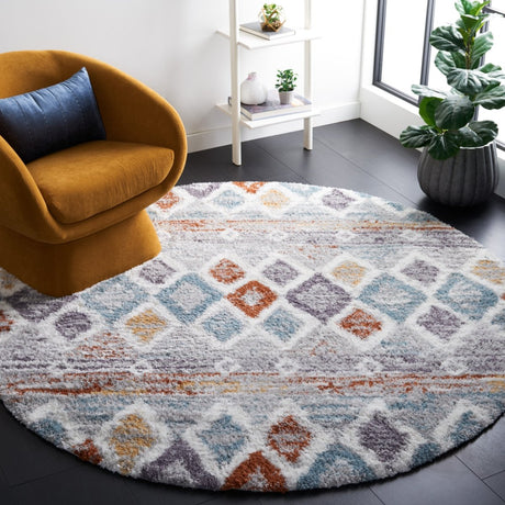 Safavieh Berber Shag Ber585A Blue Rust/Ivory Rug.