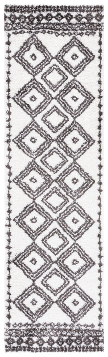 Safavieh Berber Shag Ber591A Ivory/Dark Grey Rug.