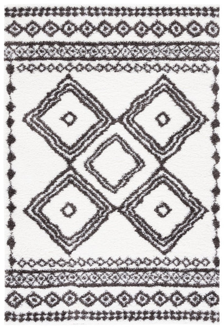 Safavieh Berber Shag Ber591A Ivory/Dark Grey Rug.
