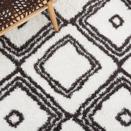 Safavieh Berber Shag Ber591A Ivory/Dark Grey Rug.