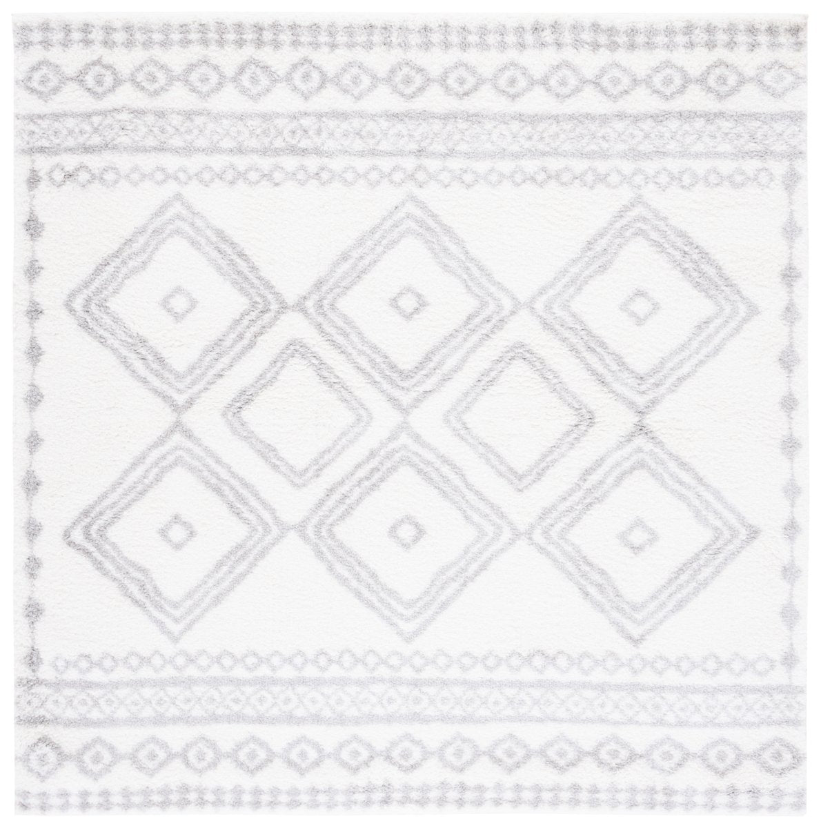 Safavieh Berber Shag Ber591B Ivory/Grey Rug.