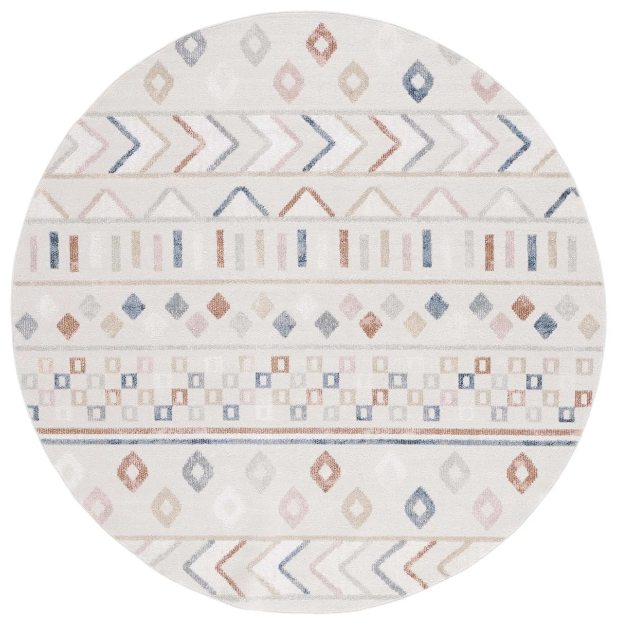 Safavieh Blair Washable 6'-7" x 6'-7" Rug in Beige / Multi