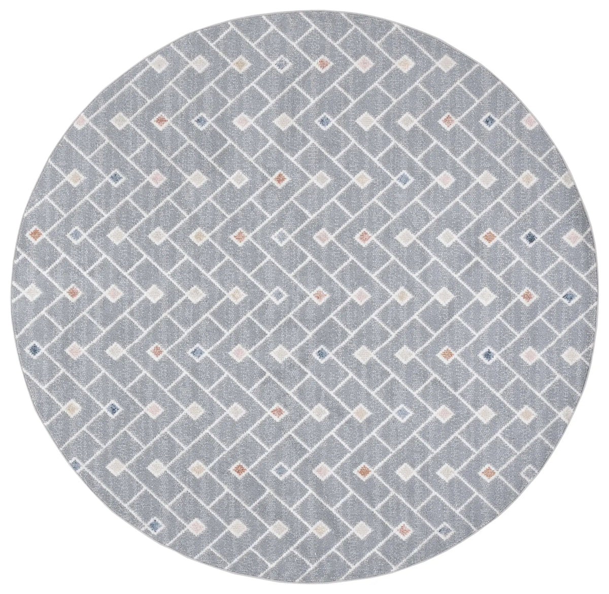 Safavieh Blair Washable 6'-7" x 6'-7" Rug in Grey / Multi