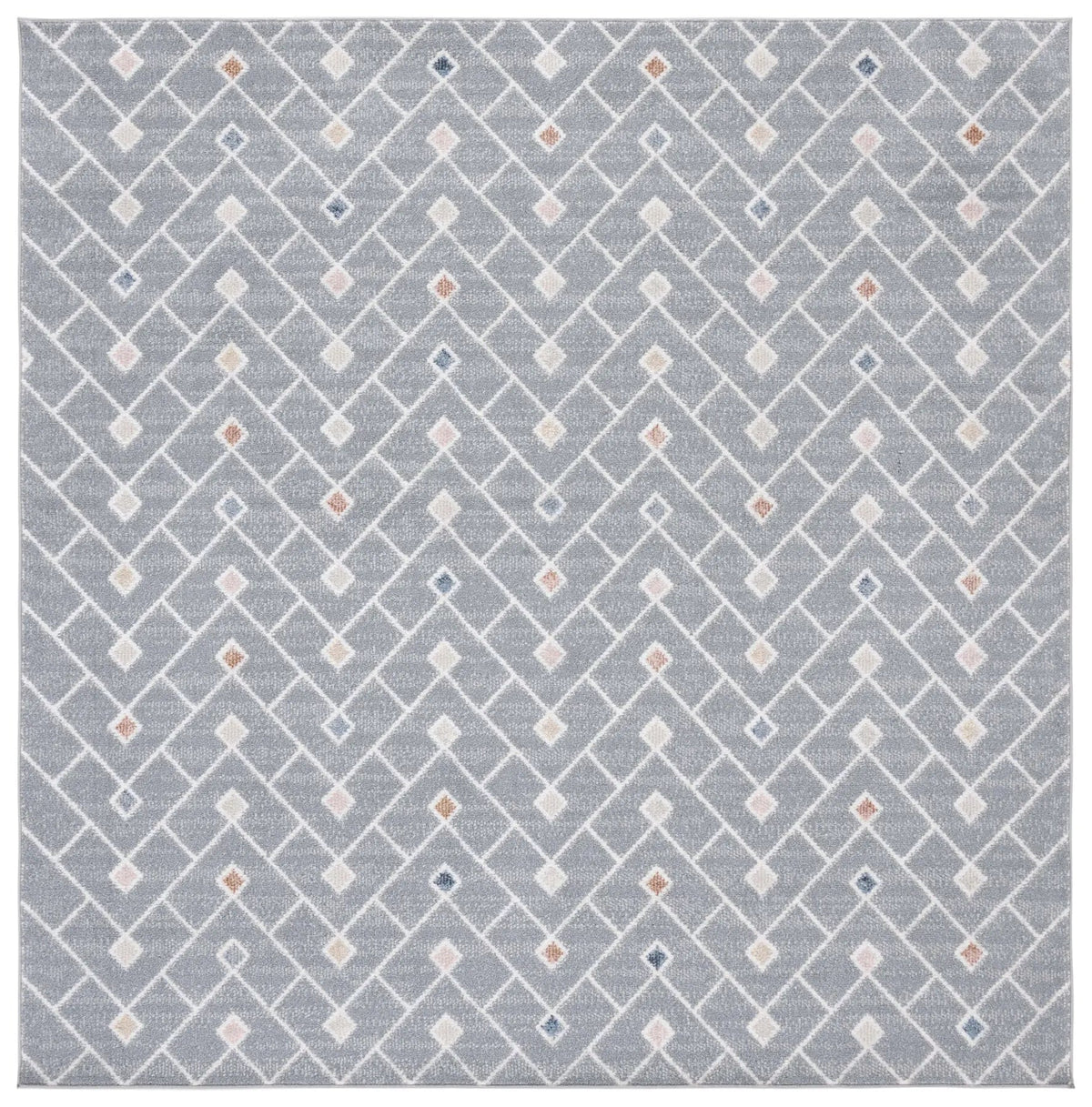 Safavieh Blair Washable 6'-7" x 6'-7" Rug in Grey / Multi