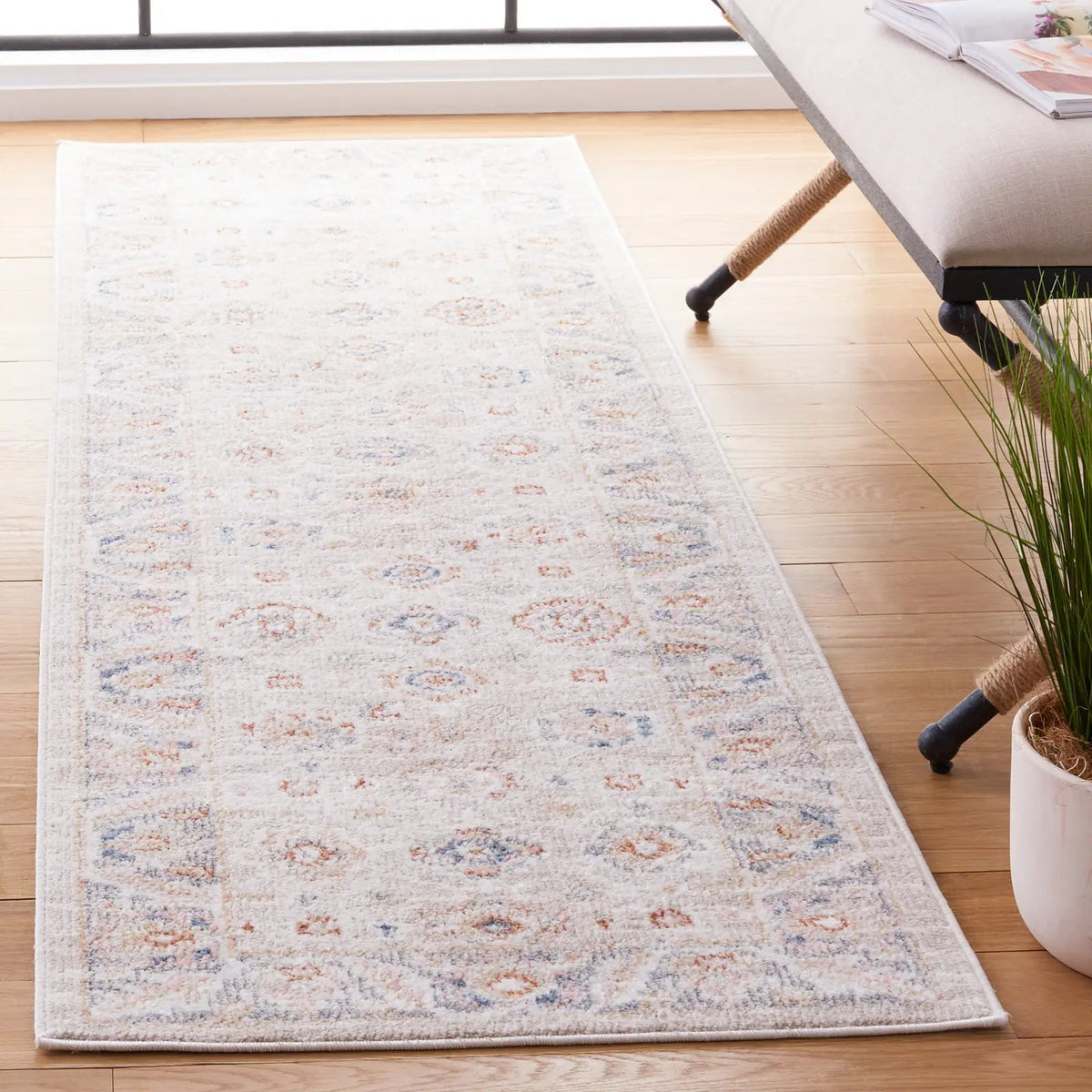 Safavieh Blair Washable 2'-2" x 8'-0" Rug in Beige / Grey