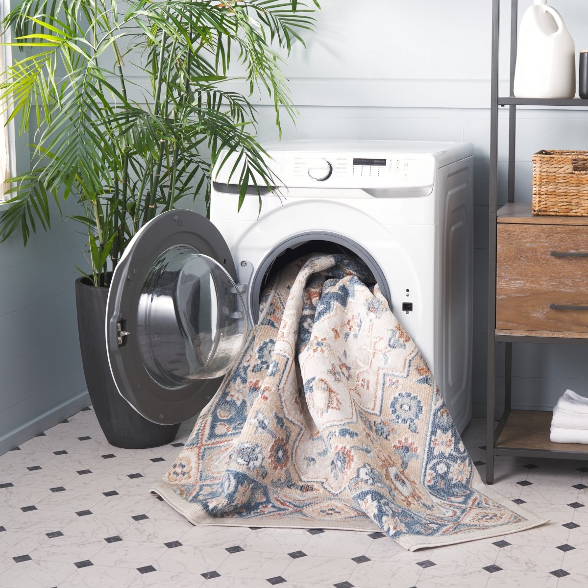 Safavieh Blair Washable Blr240A Ivory/Blue Rug.