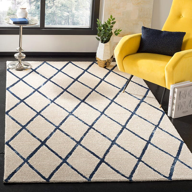 Safavieh Blossom Blm102N Ivory / Navy Rugs.