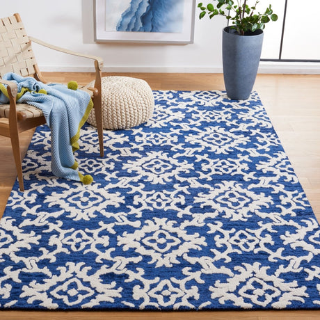 Safavieh Blossom Blm104N Navy/Ivory Rug.