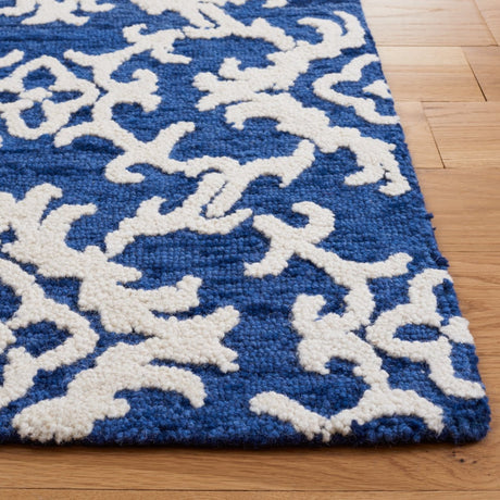 Safavieh Blossom Blm104N Navy/Ivory Rug.