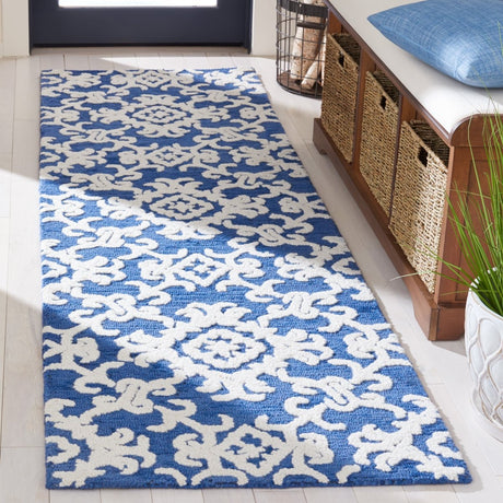 Safavieh Blossom Blm104N Navy/Ivory Rug - Safavieh - blm104n - 6r