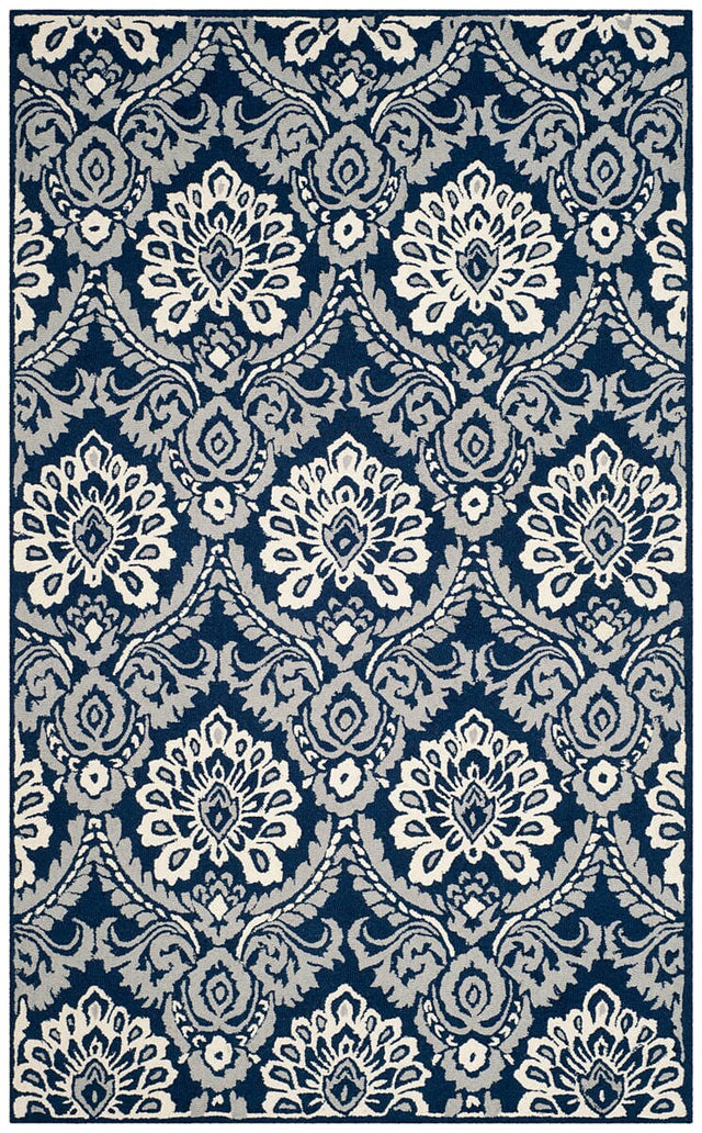 Safavieh Blossom Blm106B Navy / Ivory Rugs.