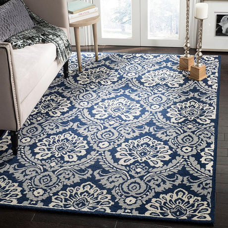 Safavieh Blossom Blm106B Navy / Ivory Rugs - Safavieh - blm106b - 4