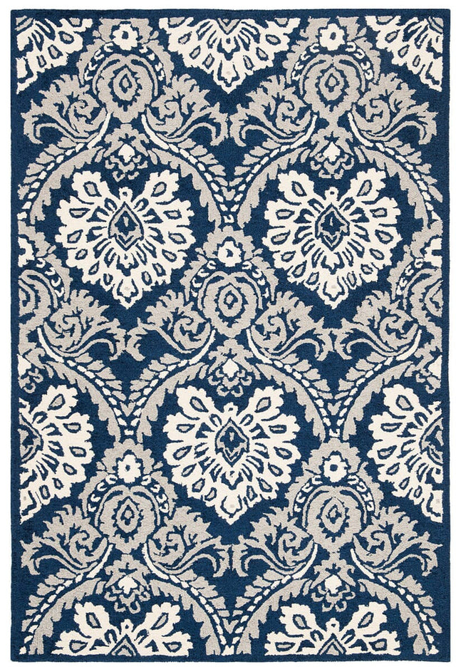 Safavieh Blossom Blm106B Navy / Ivory Rugs.