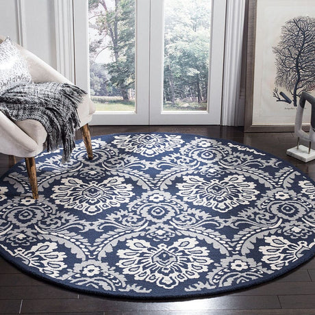 Safavieh Blossom Blm106B Navy / Ivory Rugs - Safavieh - blm106b - 6sq