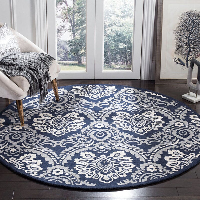 Safavieh Blossom Blm106B Navy / Ivory Rugs.