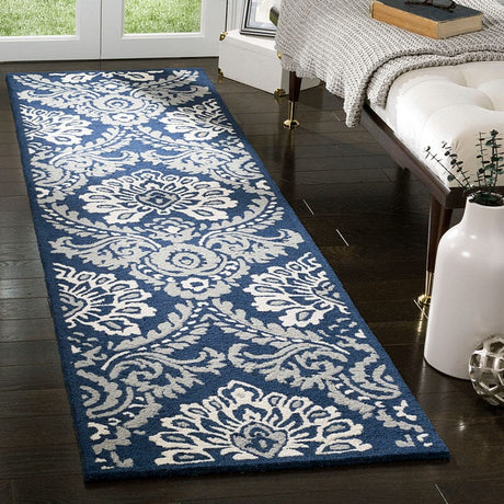 Safavieh Blossom Blm106B Navy / Ivory Rugs - Safavieh - blm106b - 6sq