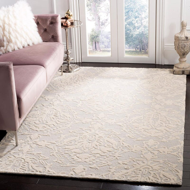 Safavieh Blossom Blm107A Light Grey / Ivory Rugs.