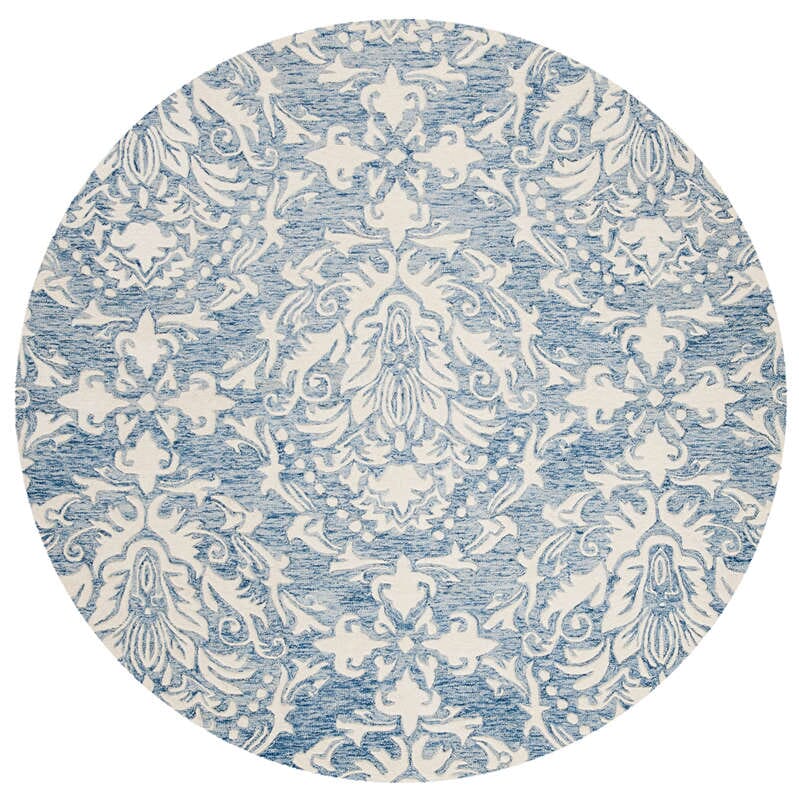 Safavieh Blossom Blm107B Blue / Ivory Rugs.