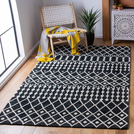 Safavieh Blossom Blm115Z Black/Ivory Rugs.