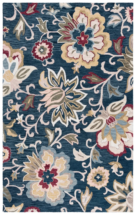 Safavieh Blossom 4'-0" x 6'-0" Rug in Navy / Red