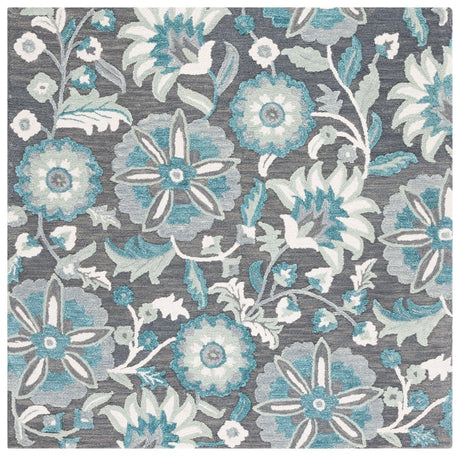 Safavieh Blossom Blm175G Grey/Blue Rug.