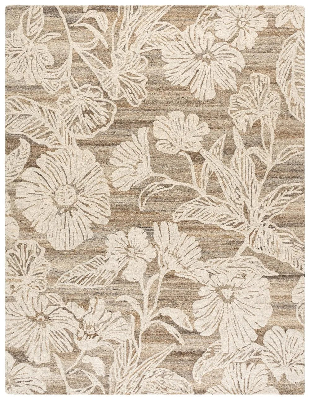 Safavieh Blossom 8'-0" x 10'-0" Rug in Taupe / Ivory