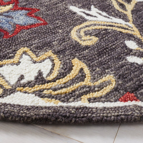 Safavieh Blossom Blm276Z Dark Grey/Yellow Rug.