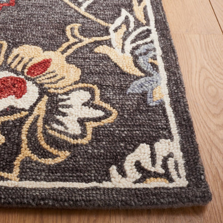 Safavieh Blossom Blm276Z Dark Grey/Yellow Rug.