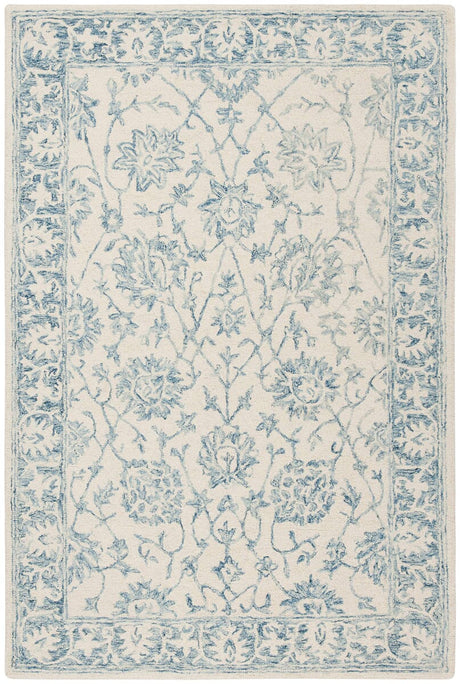 Safavieh Blossom Blm351A Ivory / Blue Rugs - Safavieh - blm351a - 6r