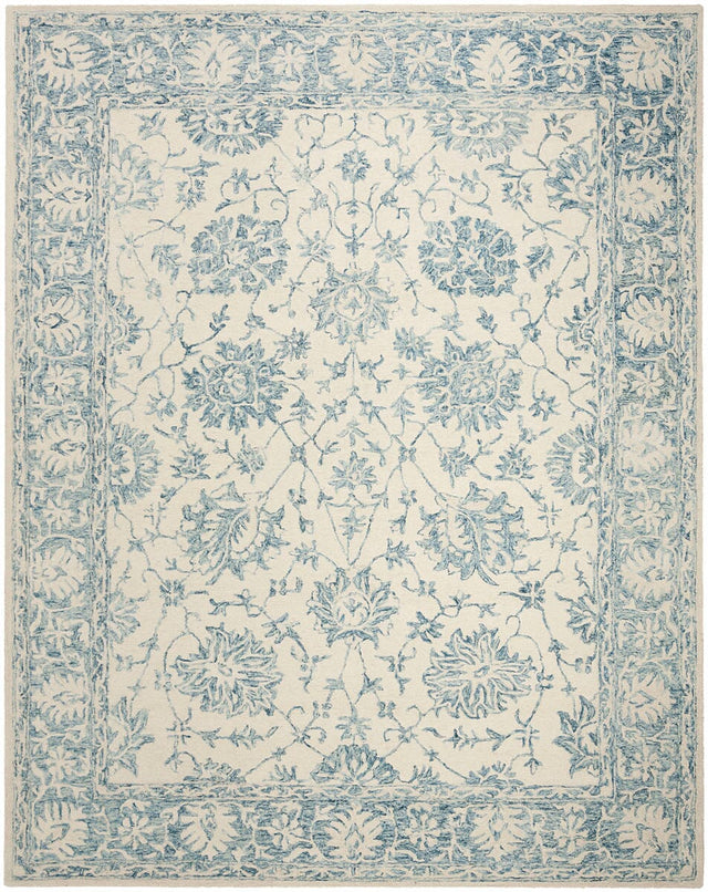 Safavieh Blossom Blm351A Ivory / Blue Rugs.