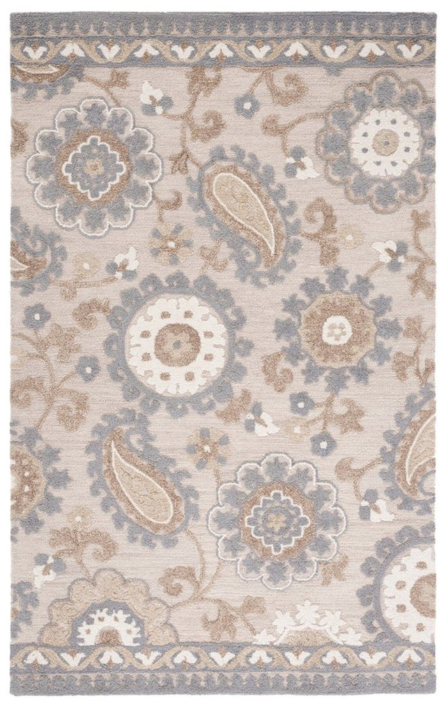 Safavieh Blossom Blm375F Grey/Beige Rug.