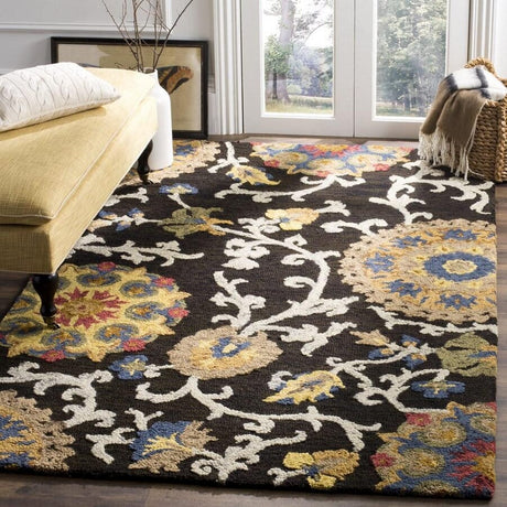 Safavieh Blossom Blm401A Charcoal/Multi Rug - Safavieh - blm401a - 2