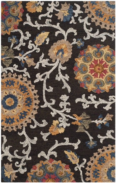 Safavieh Blossom Blm401A Charcoal/Multi Rug - Safavieh - blm401a - 24