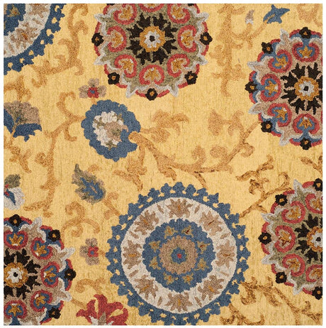 Safavieh Blossom Blm401B Gold/Multi Rug - Safavieh - blm401b - 4sq