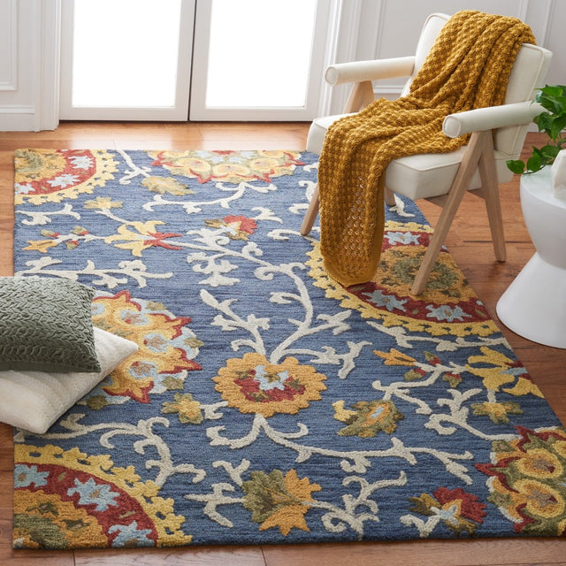 Safavieh Blossom Blm401N Navy/Multi Rug.