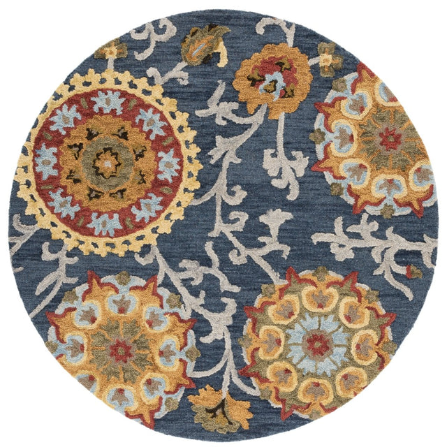 Safavieh Blossom Blm401N Navy/Multi Rug.