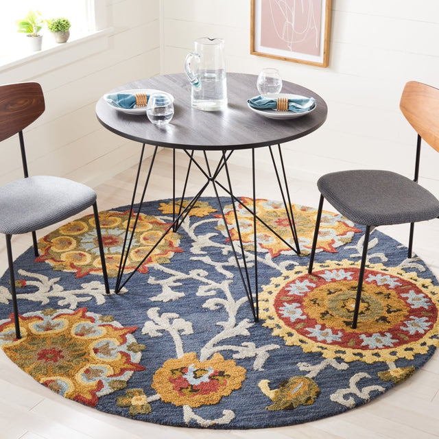 Safavieh Blossom Blm401N Navy/Multi Rug.